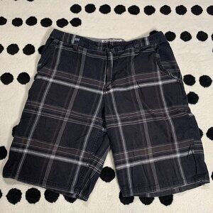 Burton Shorts Mens 32 Charcoal Plaid Cotton Chino Casual Outdoor Gorpcore Surf